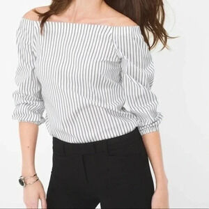 White House Black Market Off-The-Shoulder Poplin Top Size Small